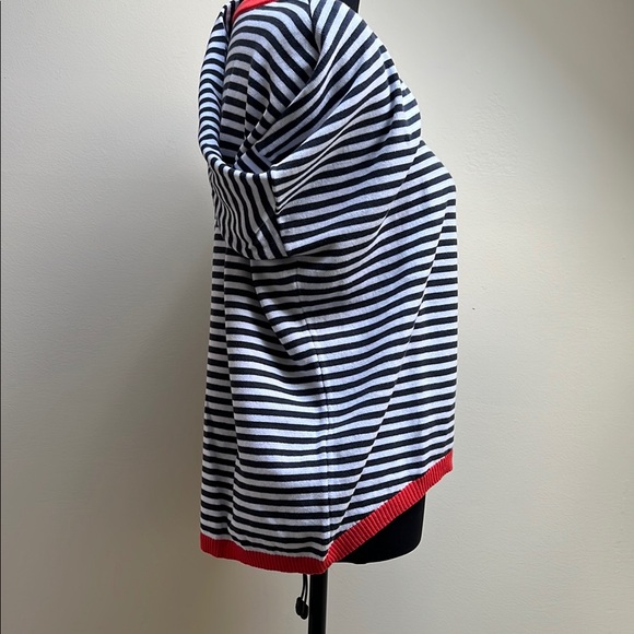 Striped Navy and White Sweater with Orange Accents - Picture 4 of 4